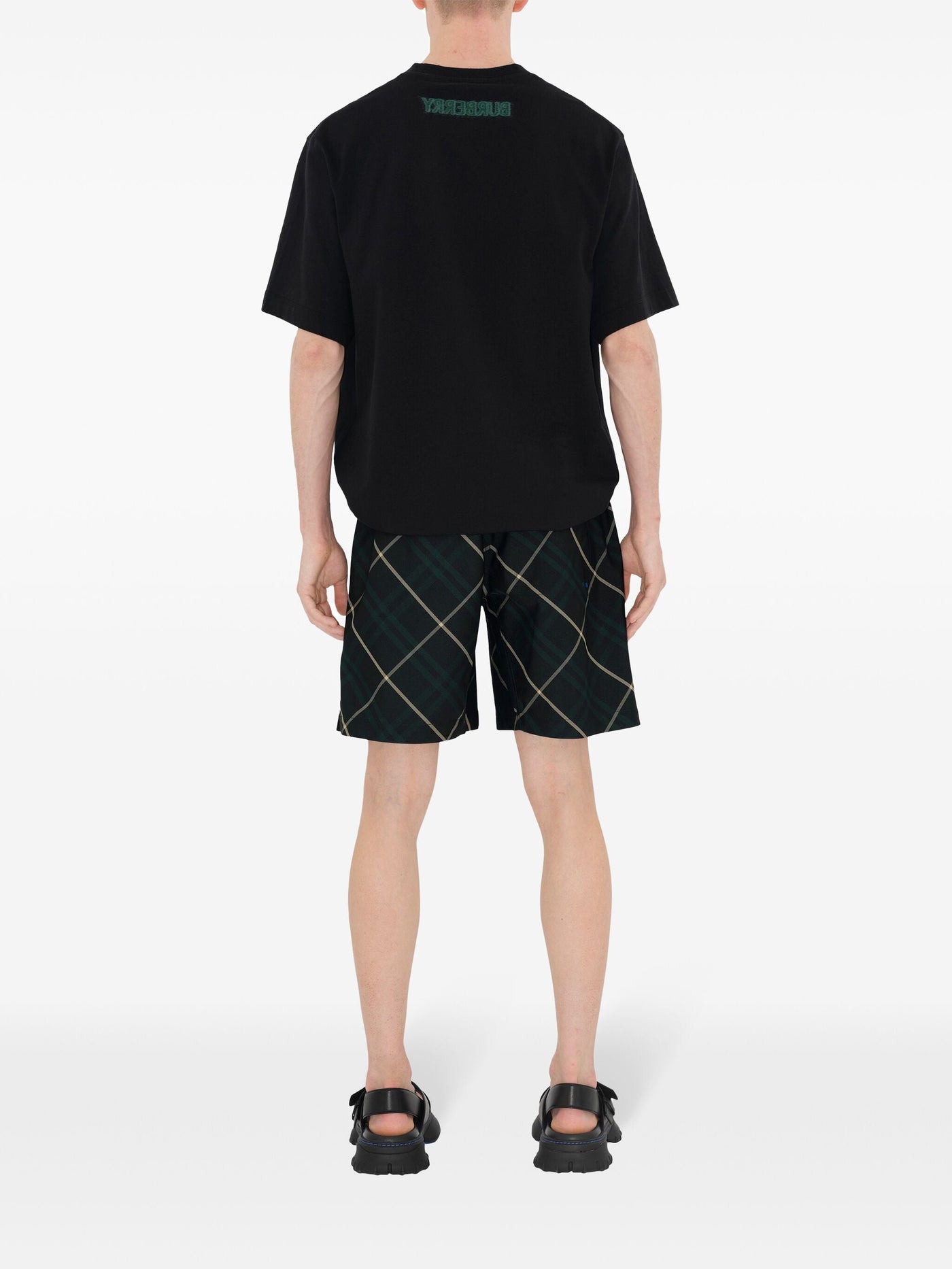 Burberry „Equestrian Knight“-T-Shirt mit Graffiti-Motiv in Schwarz