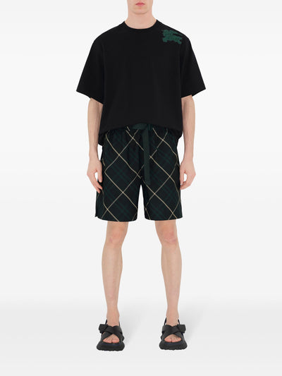 Burberry „Equestrian Knight“-T-Shirt mit Graffiti-Motiv in Schwarz