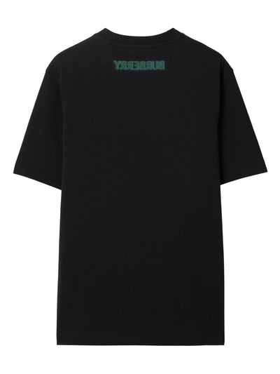 Burberry „Equestrian Knight“-T-Shirt mit Graffiti-Motiv in Schwarz