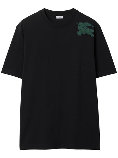 Burberry „Equestrian Knight“-T-Shirt mit Graffiti-Motiv in Schwarz