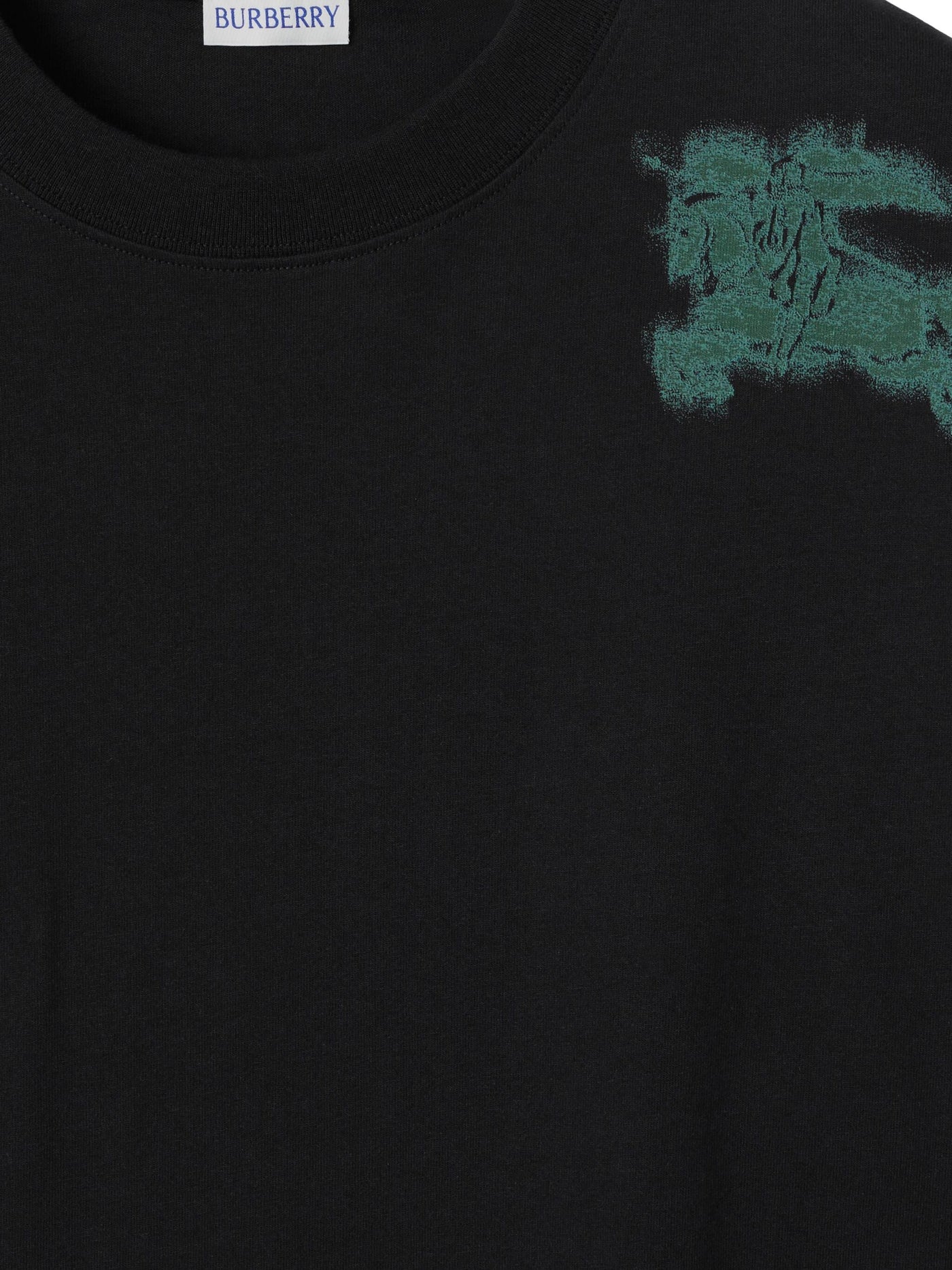 Burberry „Equestrian Knight“-T-Shirt mit Graffiti-Motiv in Schwarz