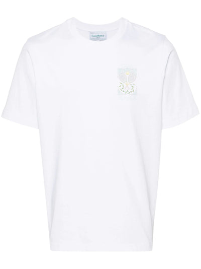 Casablanca – Tennis Pastelle – Bedrucktes T-Shirt in Weiß