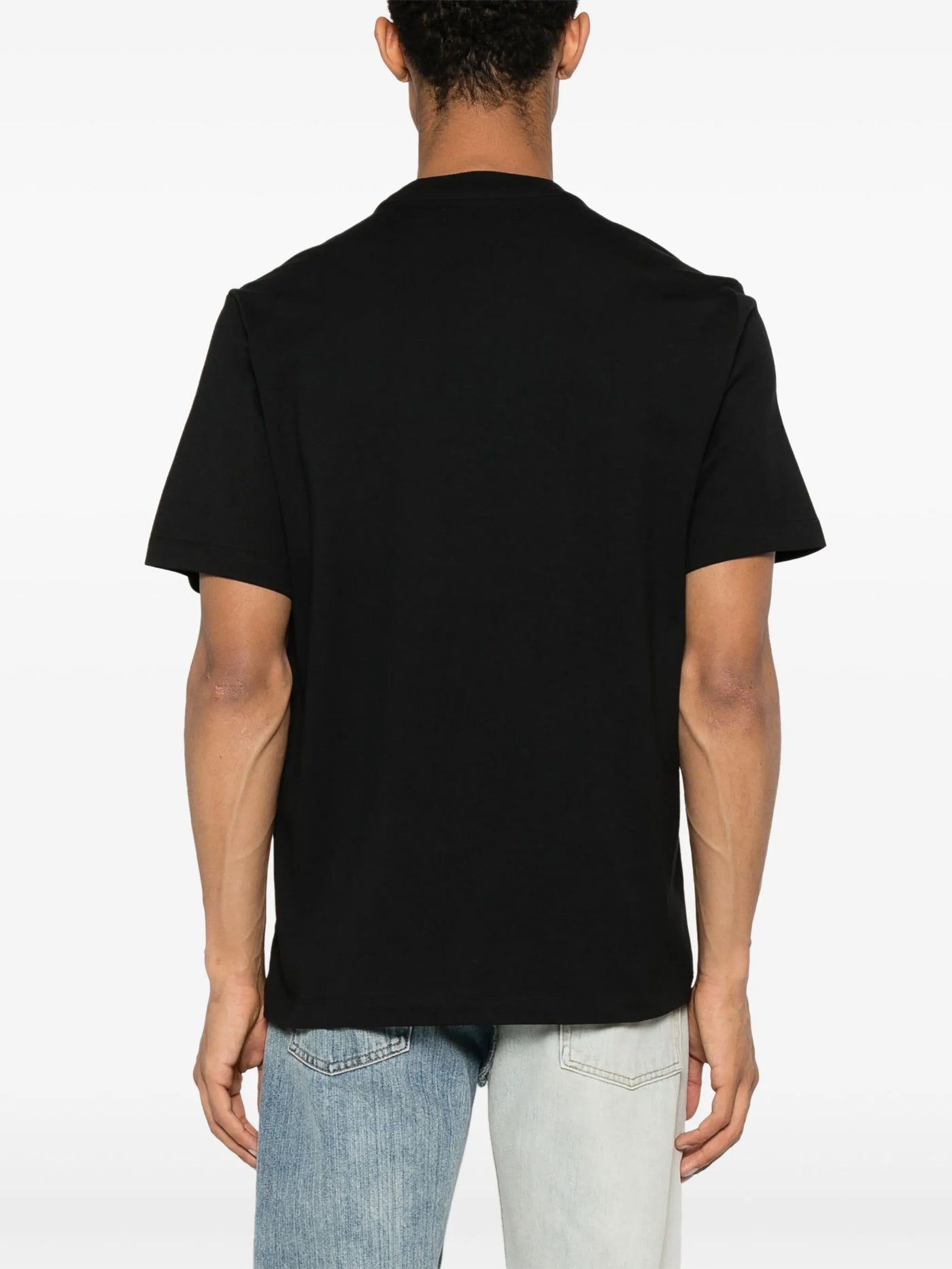 Amiri – Beiges T-Shirt mit gestaffeltem Logo-Print in Schwarz