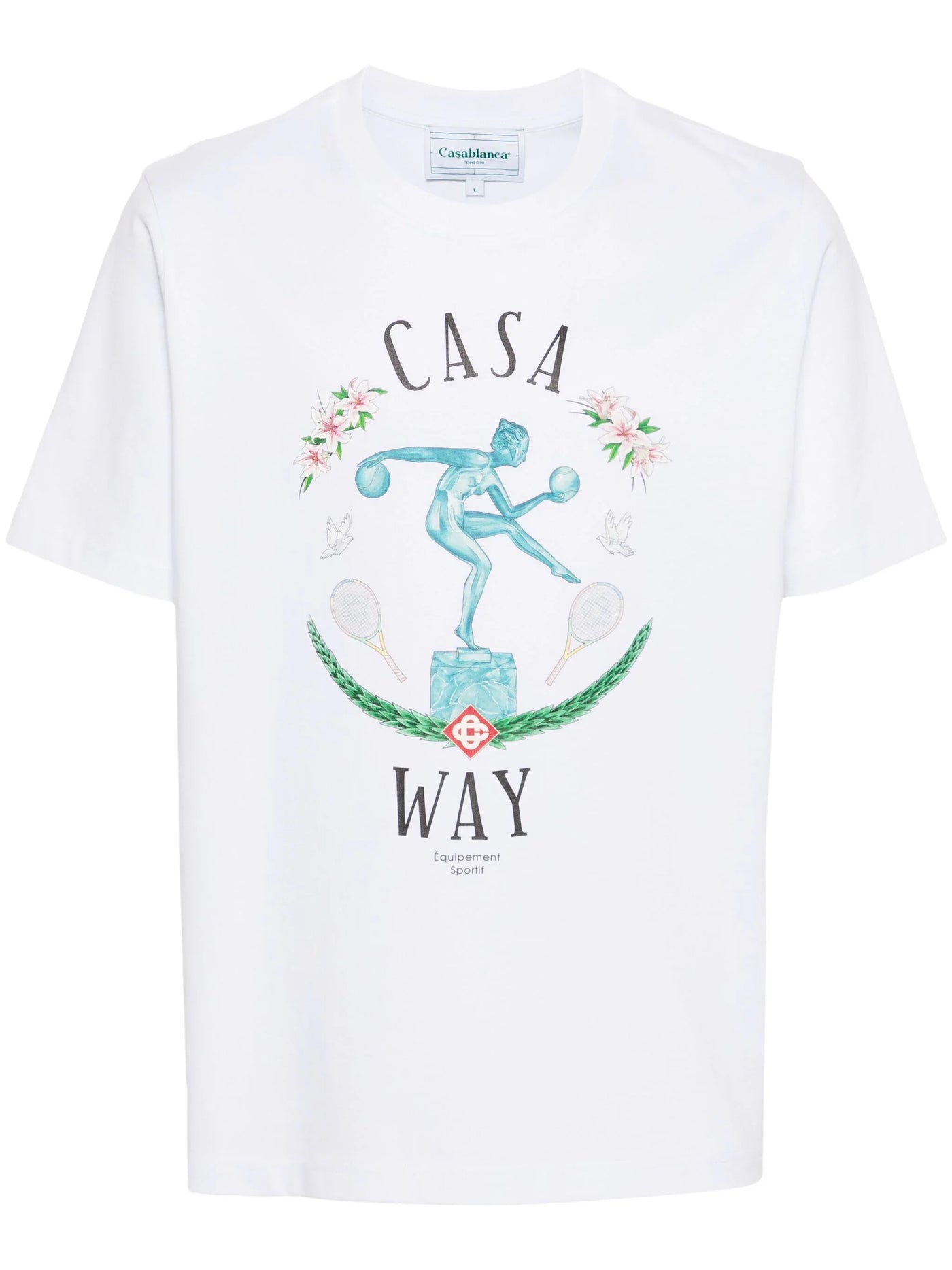 Casablanca – Weißes T-Shirt mit Marmor-Print