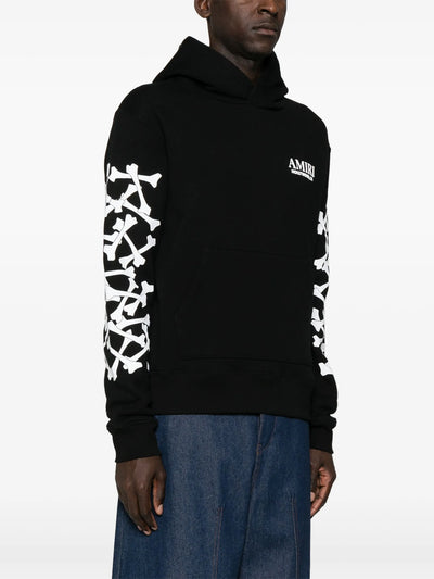 Amiri – Hollywood – Bedruckter Kapuzenpullover mit Knochenmuster in Schwarz