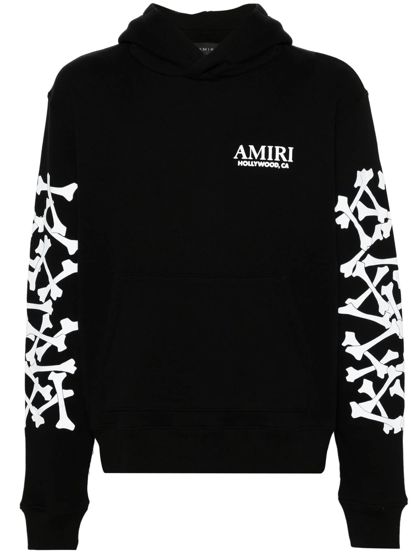 Amiri – Hollywood – Bedruckter Kapuzenpullover mit Knochenmuster in Schwarz