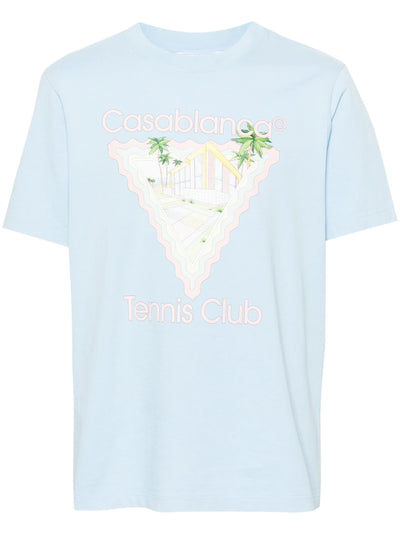 Bedrucktes T-Shirt von Casablanca Maison De Reve in Hellblau