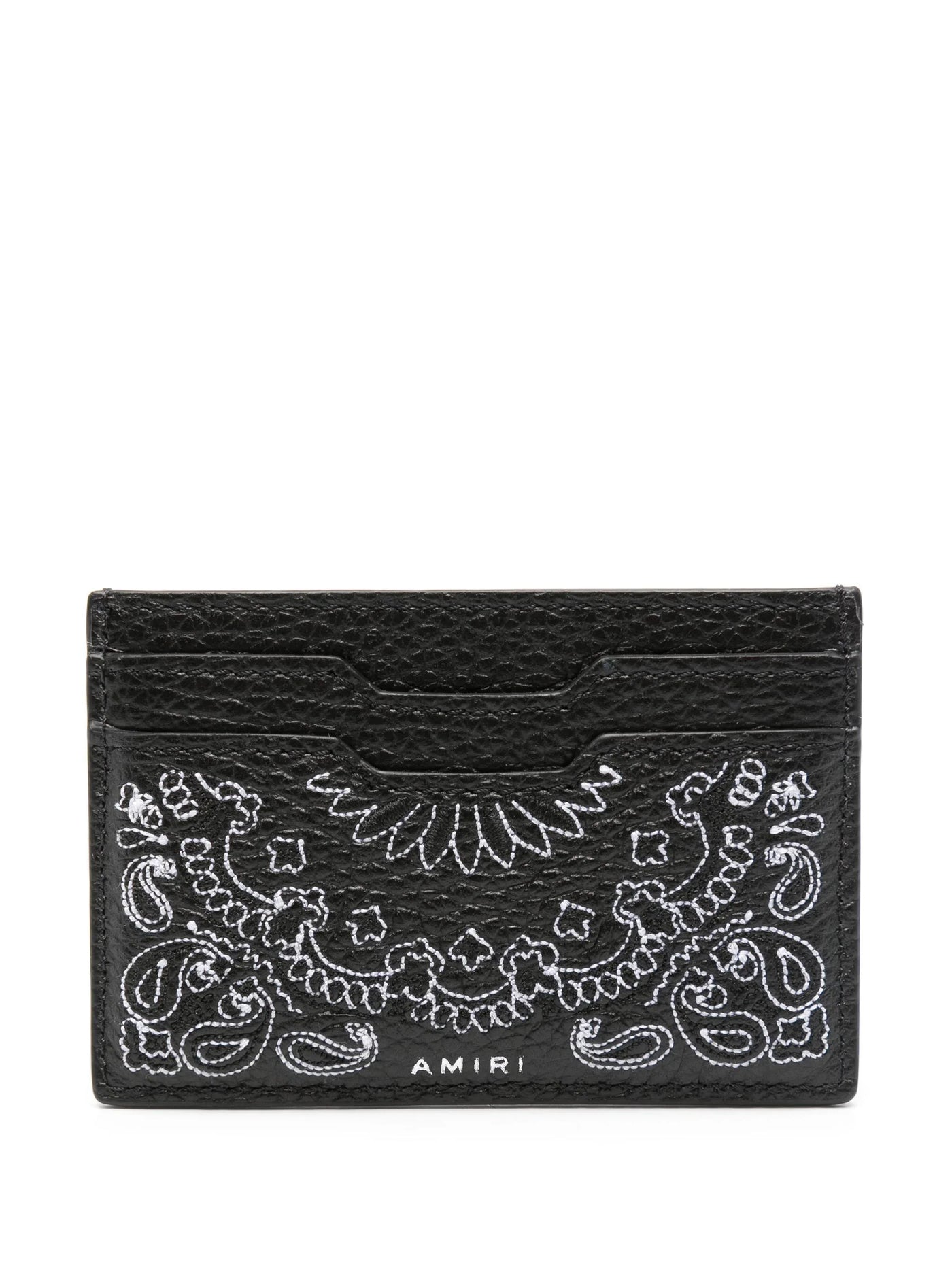 Amiri – Genarbtes Bandana-Kartenetui in Schwarz
