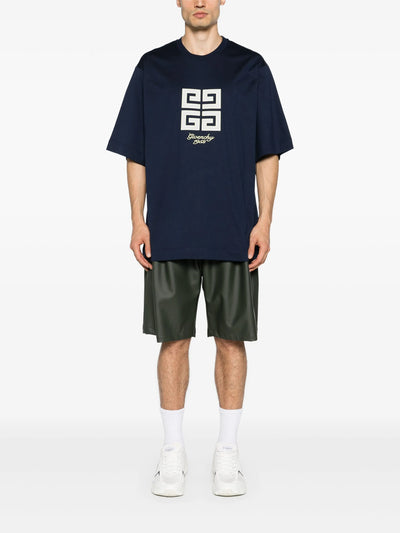 Givenchy – Oversize-T-Shirt „4G 1952“ mit Logostickerei in Mittelblau