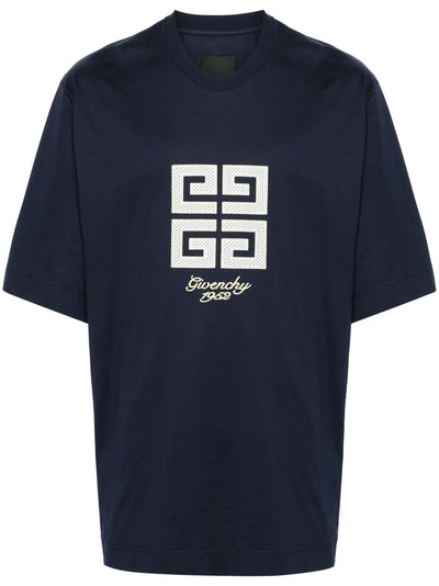 Givenchy – Oversize-T-Shirt „4G 1952“ mit Logostickerei in Mittelblau