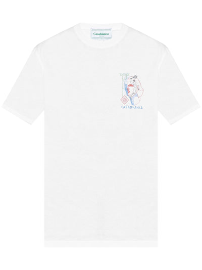 Casablanca – Weißes T-Shirt mit Play In Progress-Print