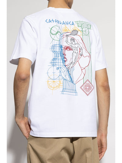 Casablanca – Weißes T-Shirt mit Play In Progress-Print