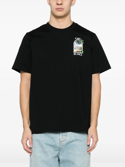 Casablanca – T-Shirt mit LA-Night-Print in Schwarz