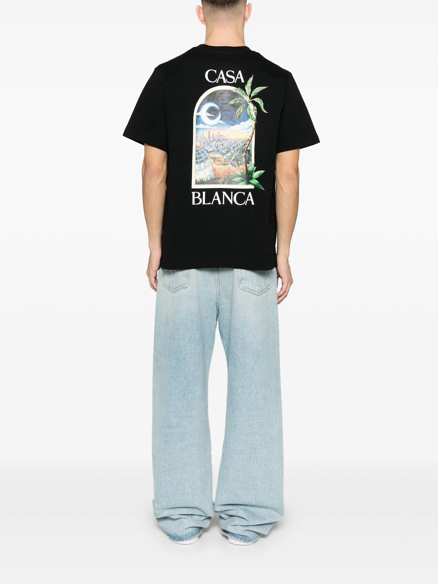 Casablanca – T-Shirt mit LA-Night-Print in Schwarz