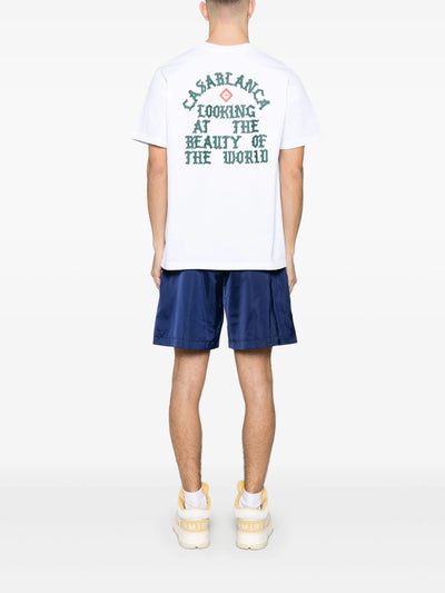 Casablanca – Weißes T-Shirt mit „Looking at the Beauty of the World“-Print
