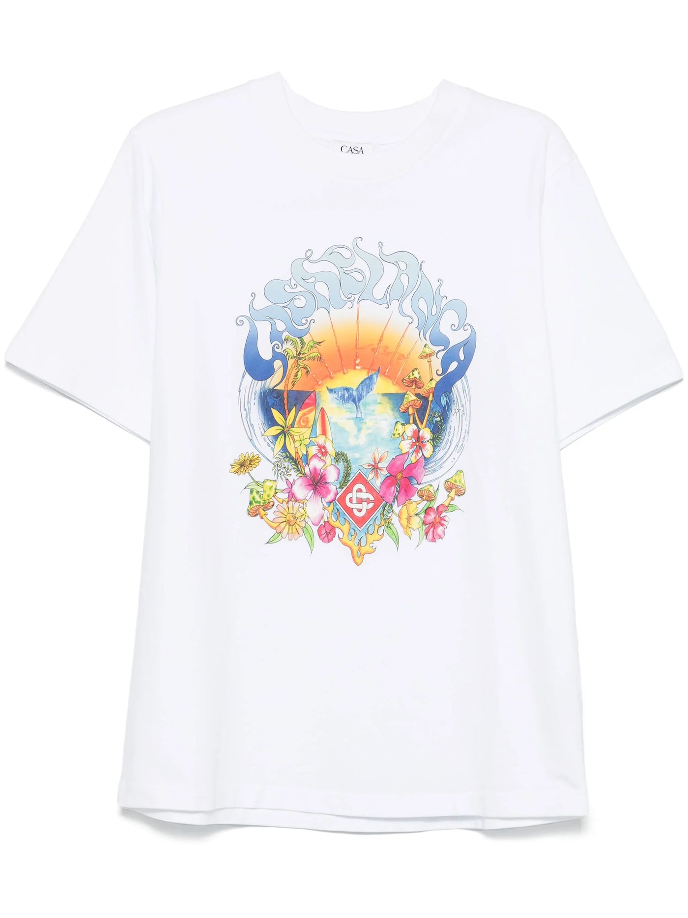 Casablanca – Surf Trip – Bedrucktes T-Shirt in Weiß