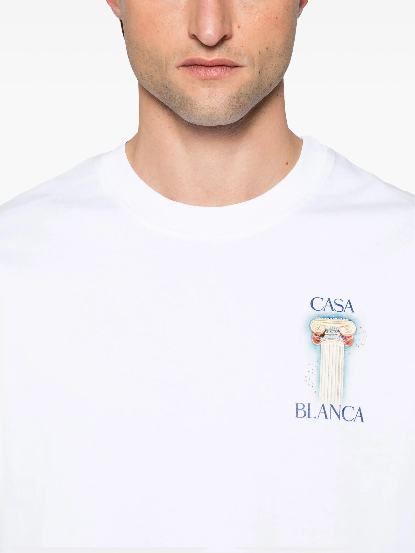 Casablanca – T-Shirt „La Columne“ in Weiß mit Print