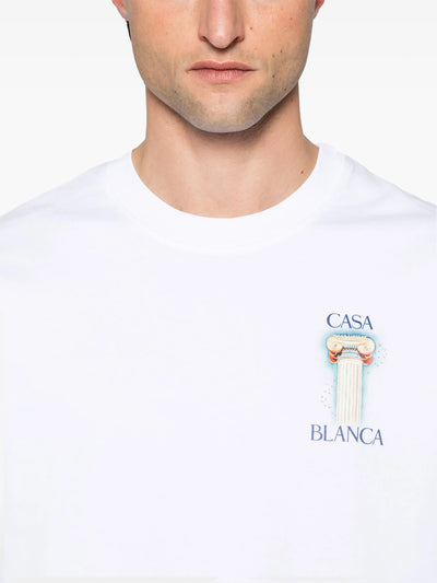 Casablanca – T-Shirt „La Columne“ in Weiß mit Print