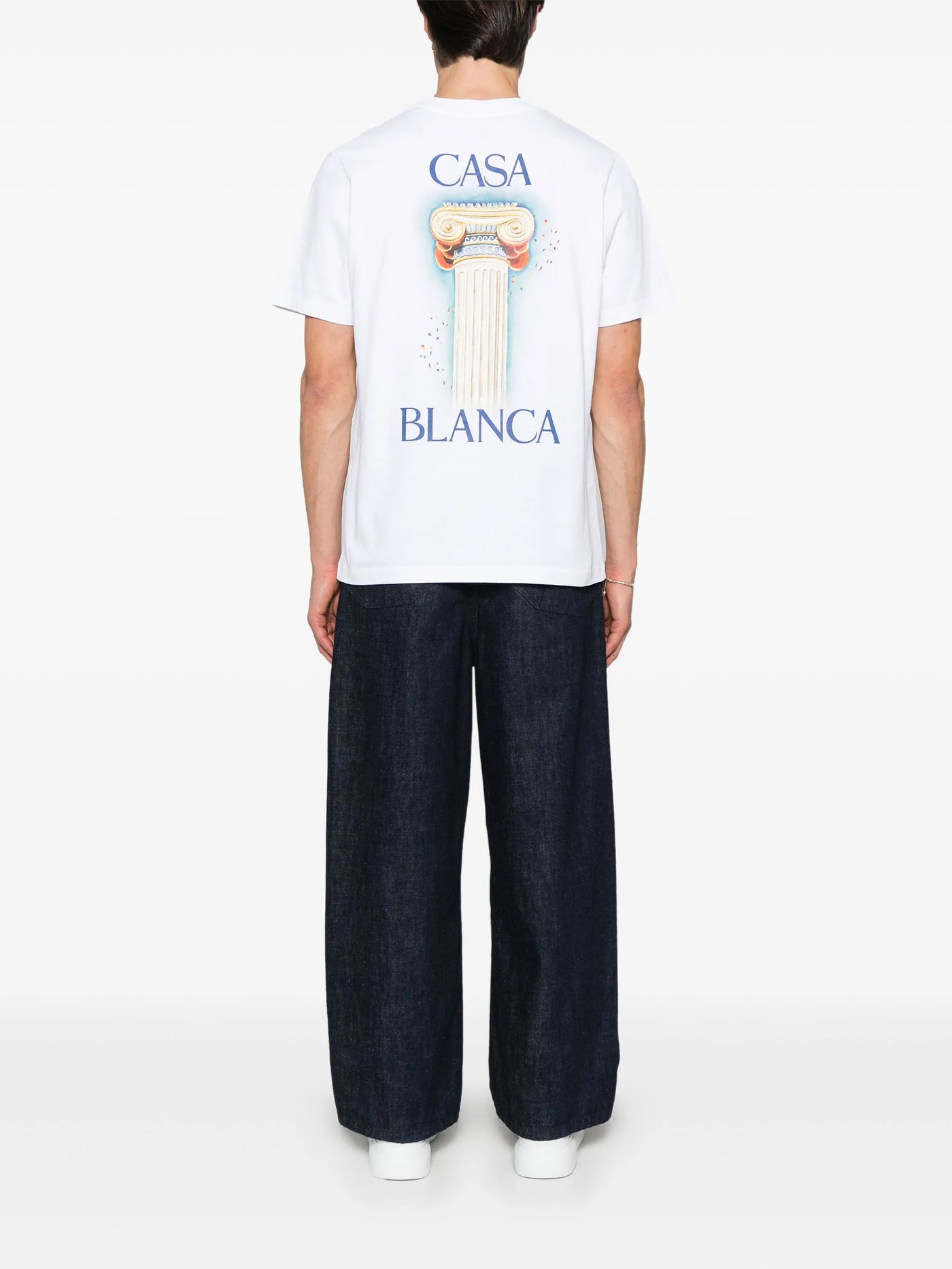 Casablanca – T-Shirt „La Columne“ in Weiß mit Print