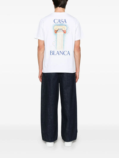 Casablanca – T-Shirt „La Columne“ in Weiß mit Print