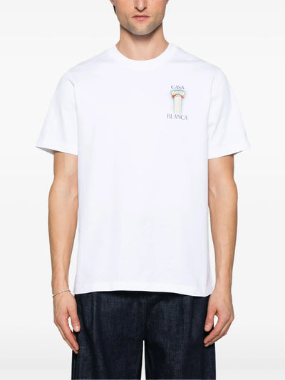 Casablanca – T-Shirt „La Columne“ in Weiß mit Print