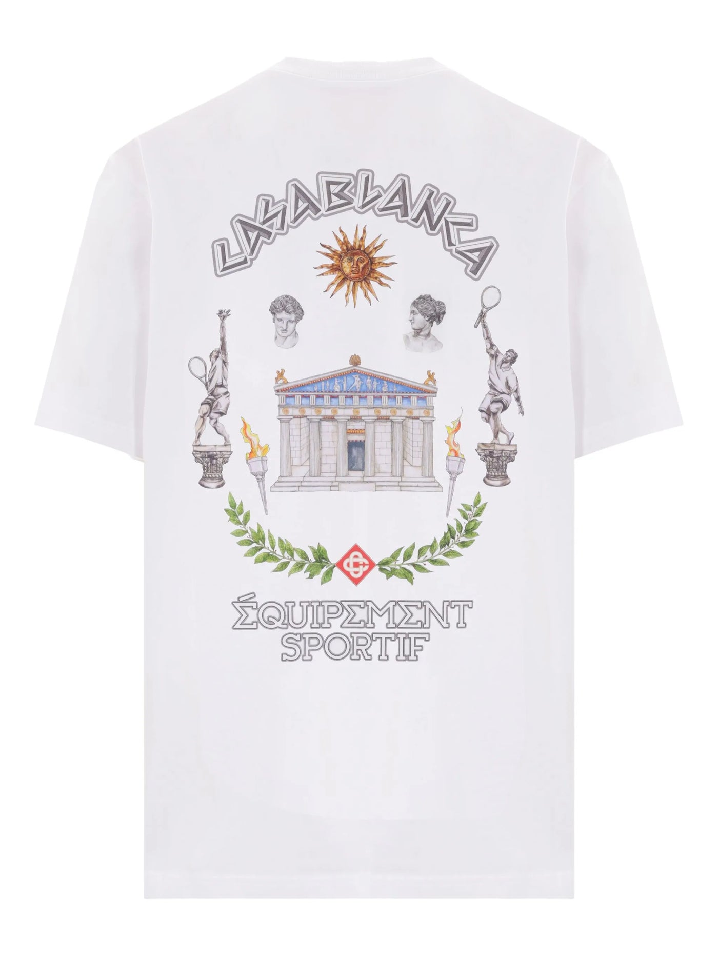 Casablanca – Weißes T-Shirt mit „Le Temple Du Sport“-Print