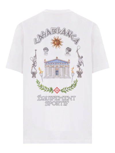 Casablanca – Weißes T-Shirt mit „Le Temple Du Sport“-Print