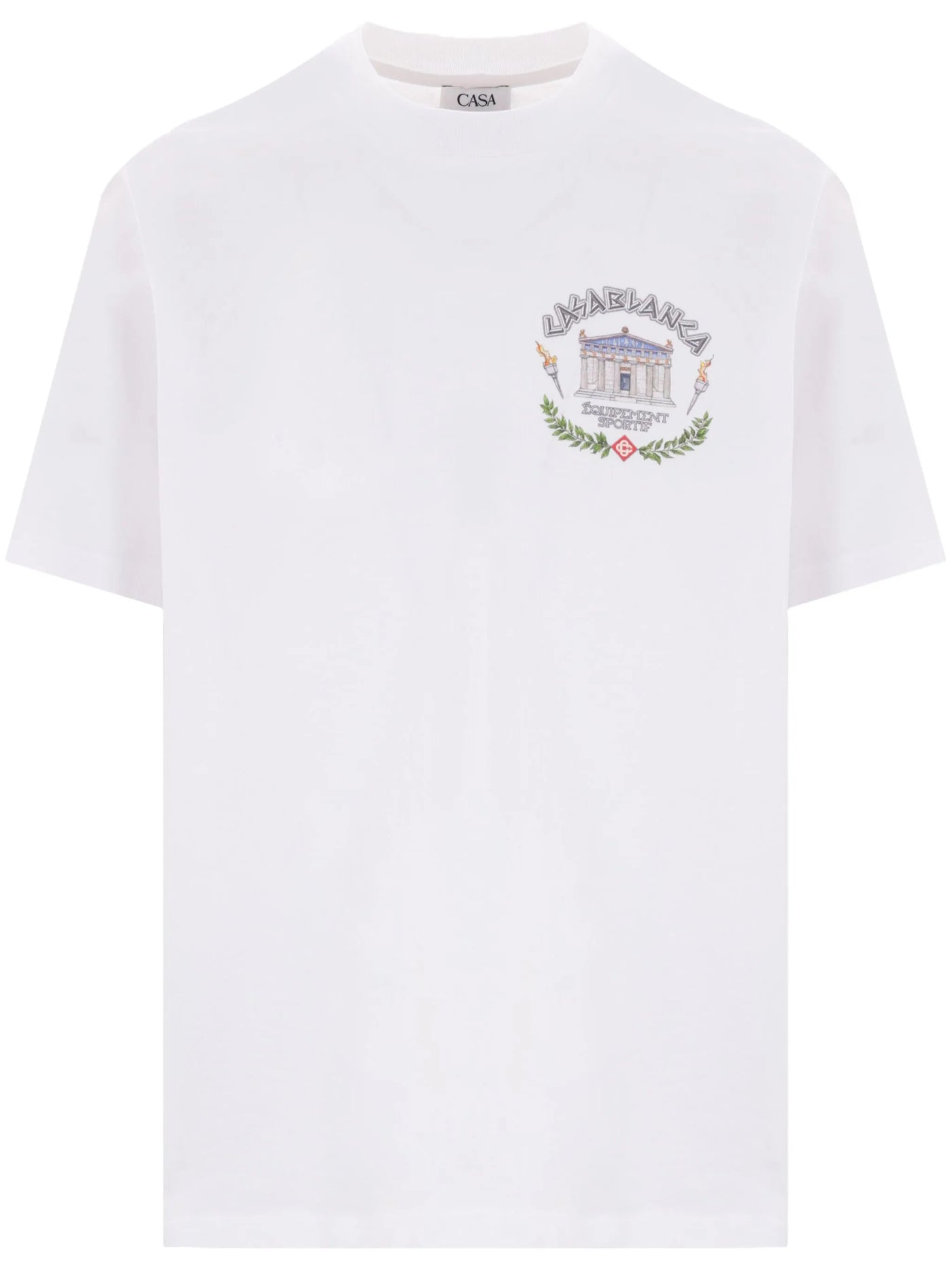 Casablanca – Weißes T-Shirt mit „Le Temple Du Sport“-Print