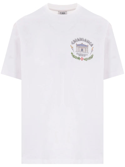 Casablanca – Weißes T-Shirt mit „Le Temple Du Sport“-Print