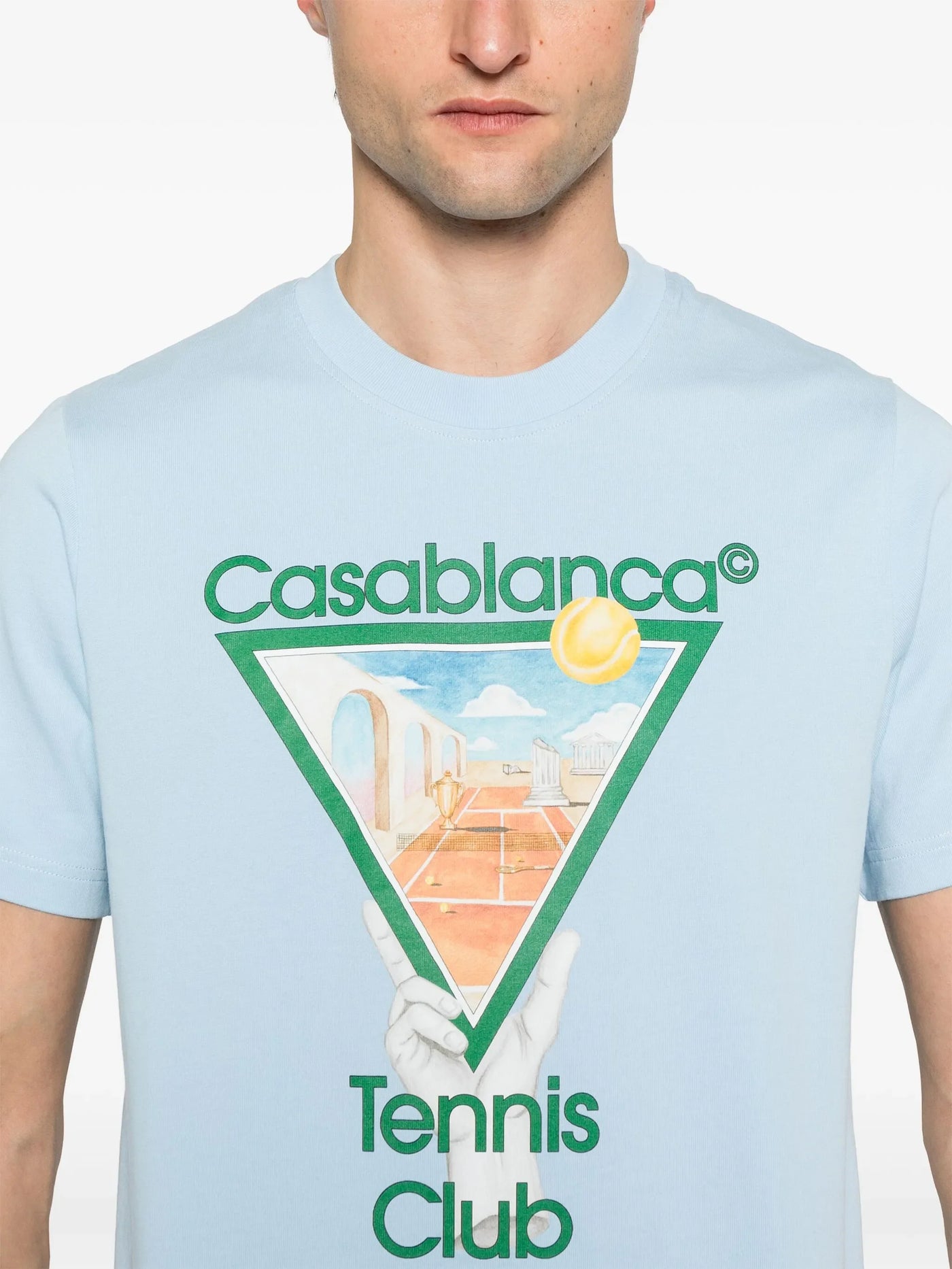 Casablanca – Metaphysical Tennis Club – Bedrucktes T-Shirt in Blau