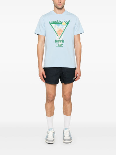 Casablanca – Metaphysical Tennis Club – Bedrucktes T-Shirt in Blau