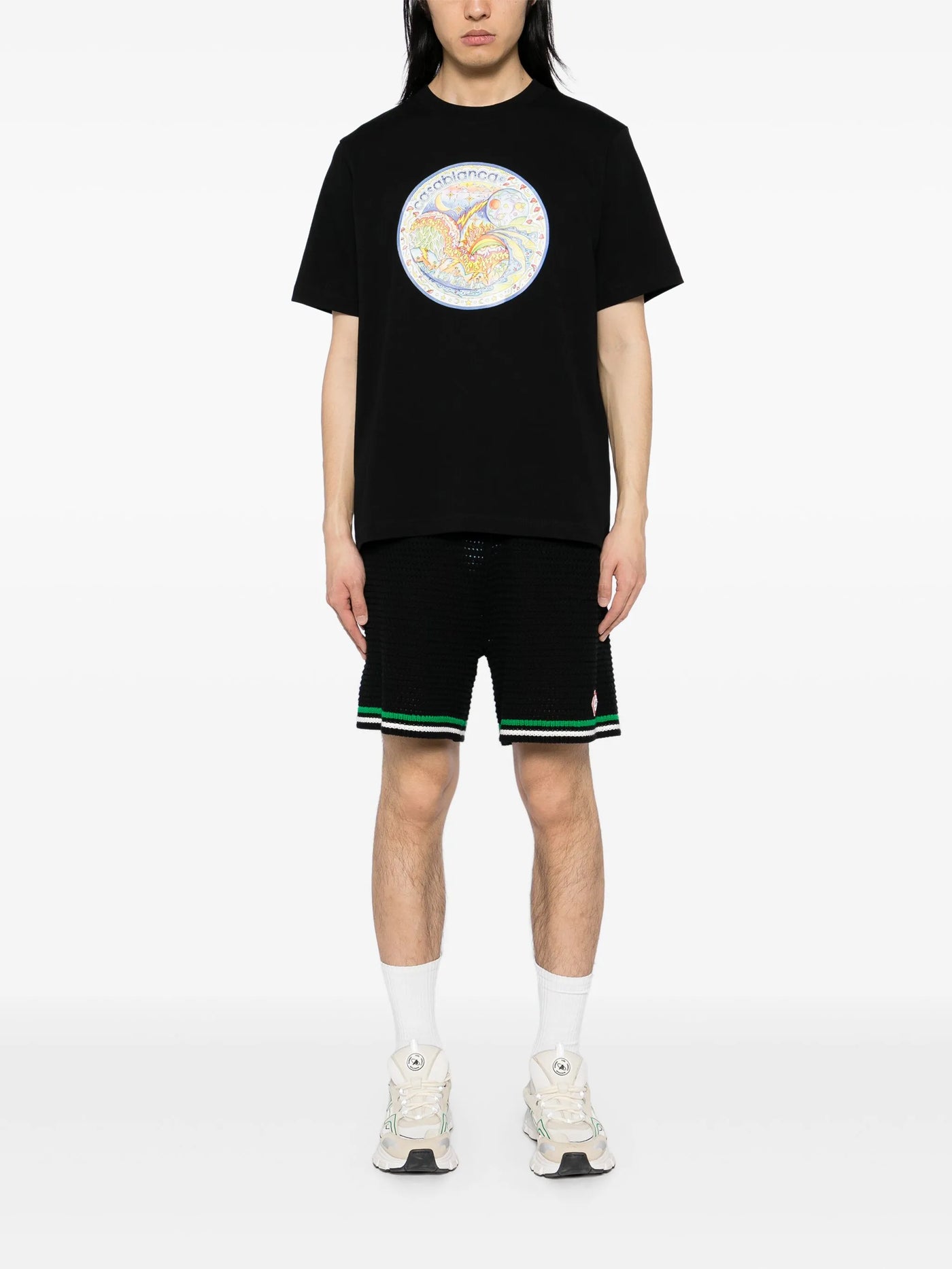 Casablanca – T-Shirt „Die vier Elemente“ in Schwarz
