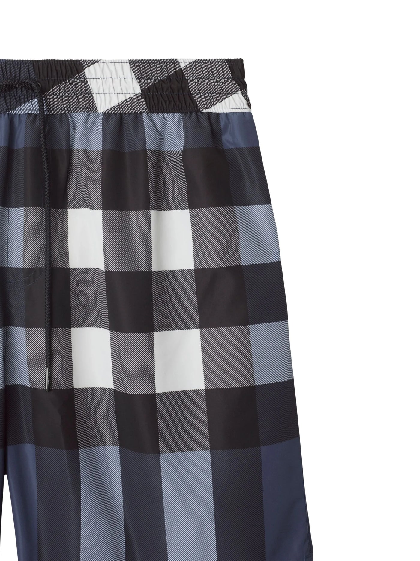 Burberry – Karierte Badeshorts in Marineblau
