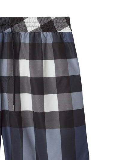 Burberry – Karierte Badeshorts in Marineblau