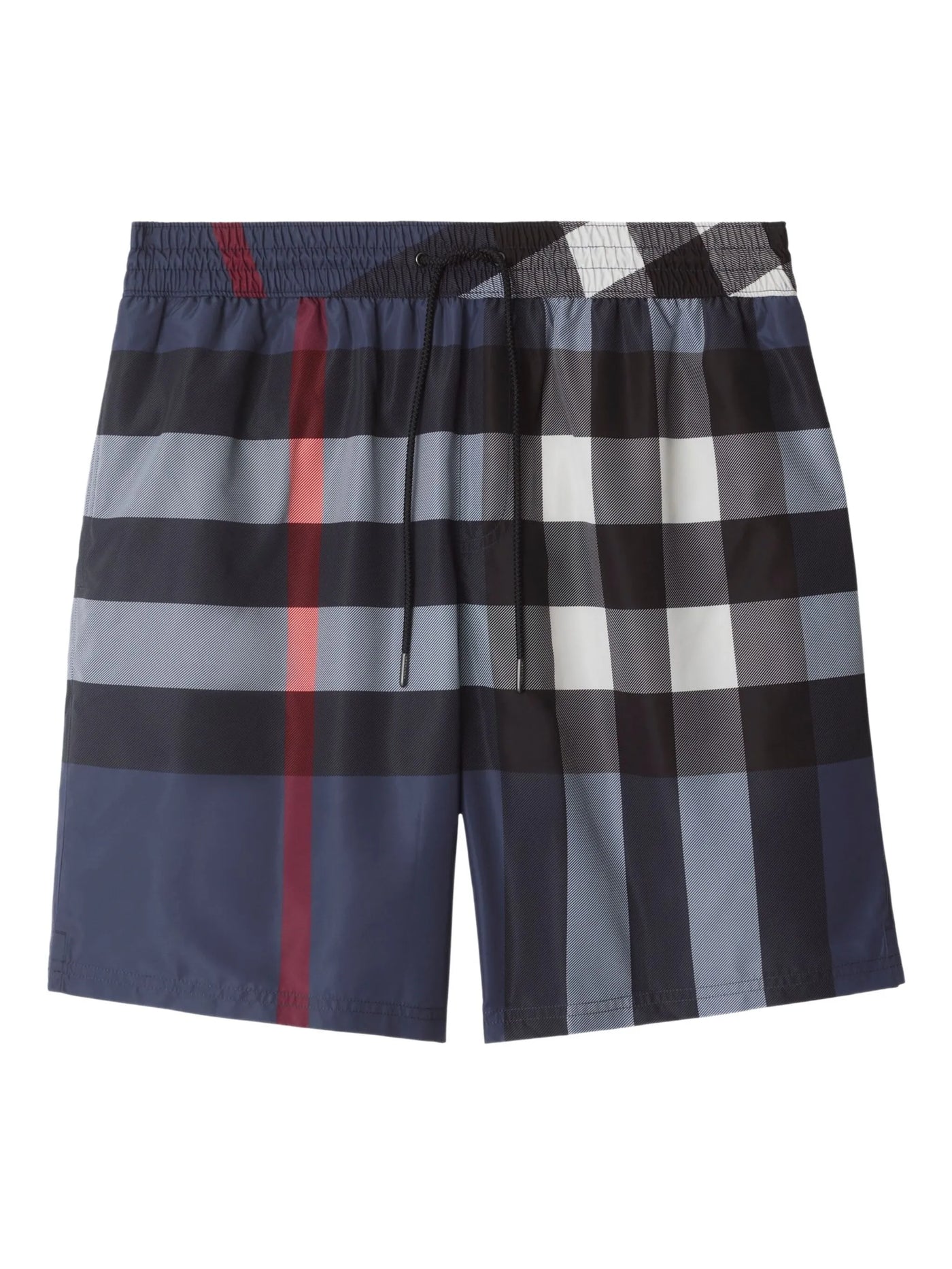 Burberry – Karierte Badeshorts in Marineblau