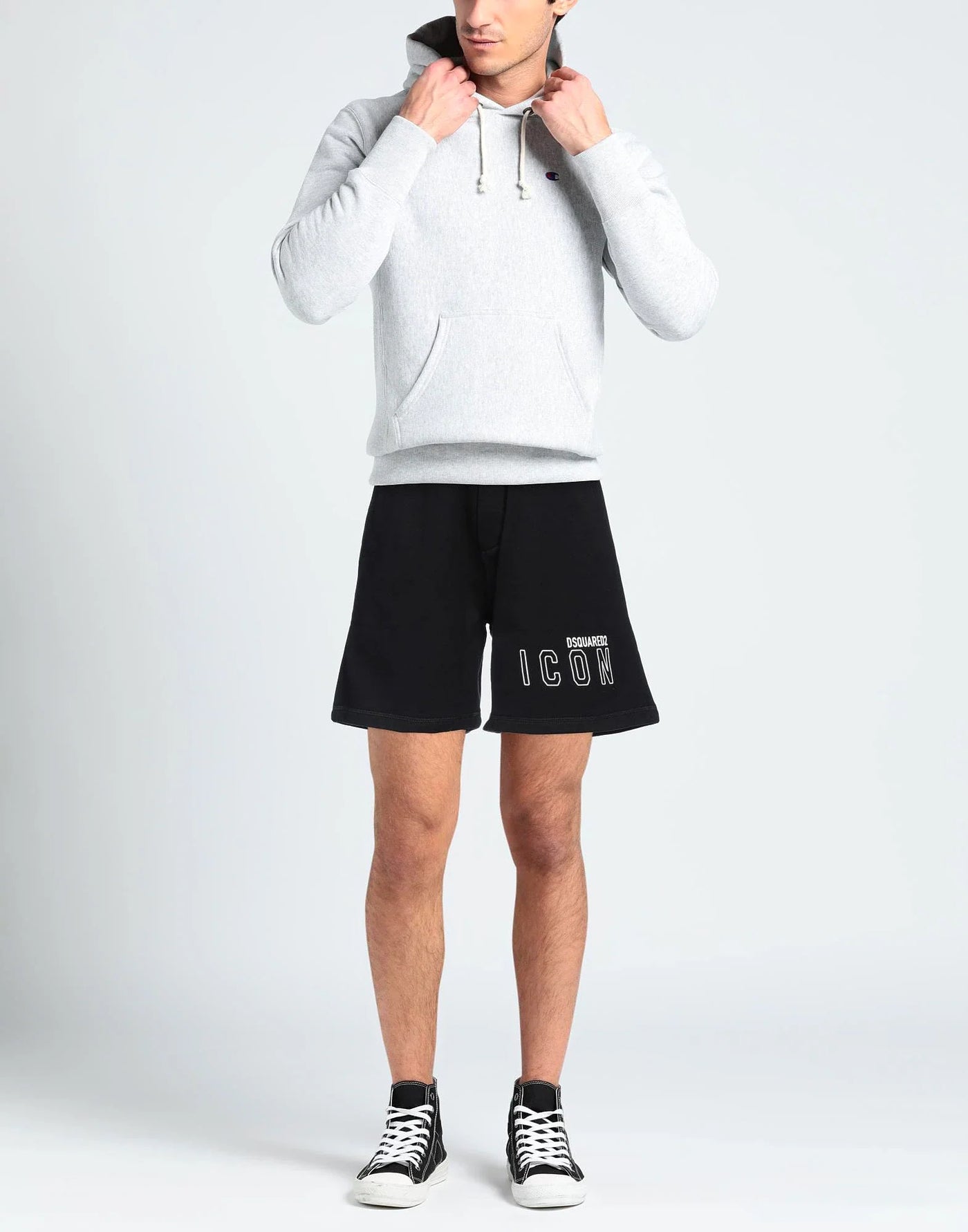 Dsquared2 – Schwarze Shorts mit Icon-Umriss-Print