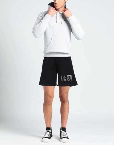 Dsquared2 – Schwarze Shorts mit Icon-Umriss-Print