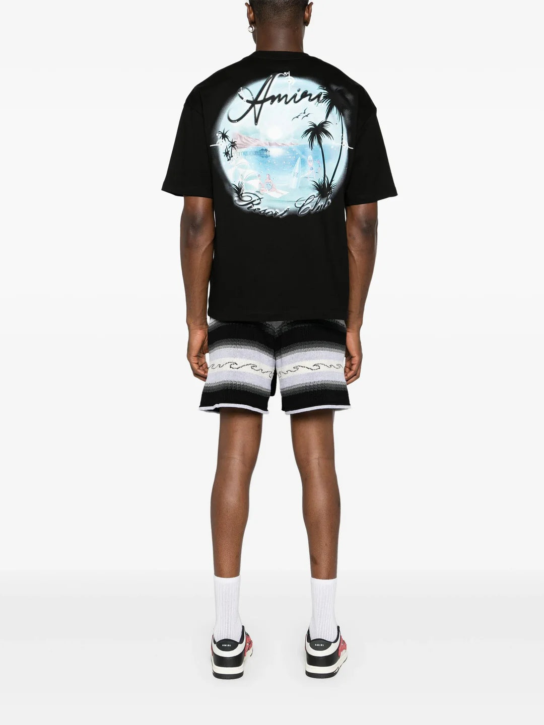 Amiri – Paradise – Airbrush-Übergroßes T-Shirt in Schwarz
