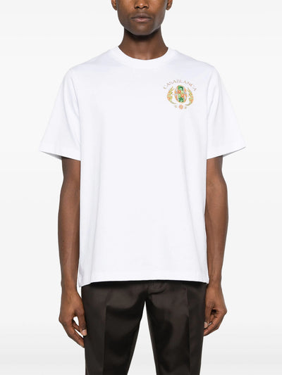 Casablanca Joyaux D'Afrique Tennis Club bedrucktes T-Shirt in Weiß