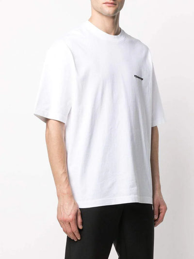 Balenciaga – Oversize-T-Shirt mit BB-Logo-Stickerei in Weiß