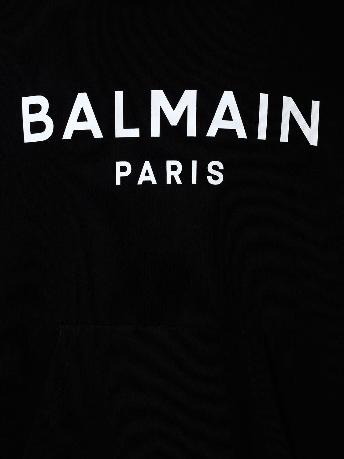 Balmain Paris – Schwarzer Kapuzenpullover mit Logo-Print