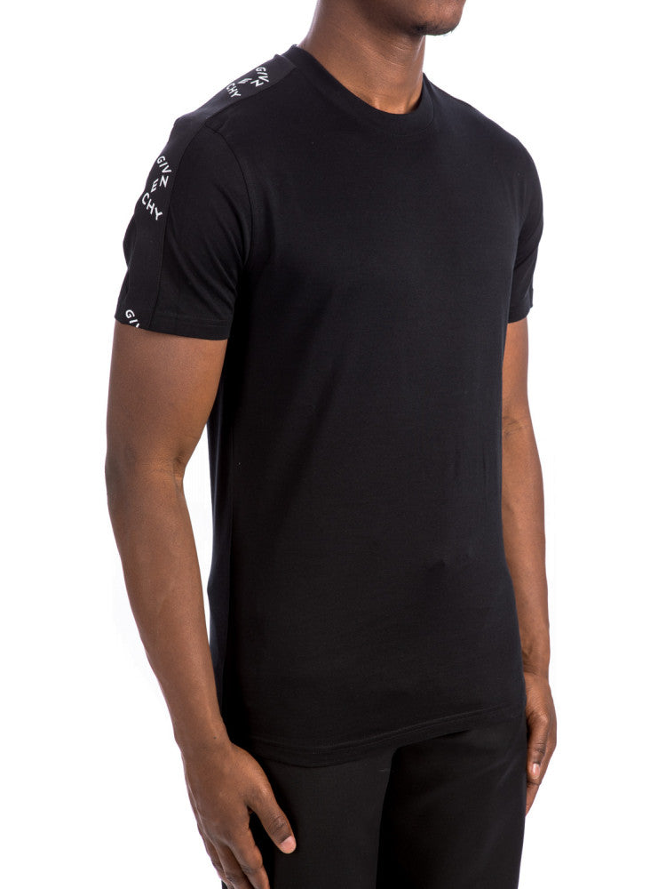 Givenchy – Schwarzes T-Shirt mit Logo an den Ärmeln