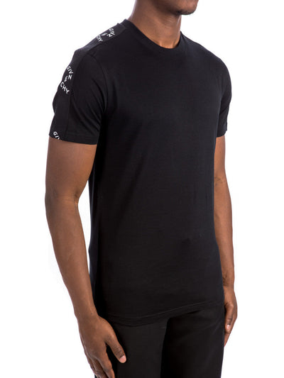 Givenchy – Schwarzes T-Shirt mit Logo an den Ärmeln