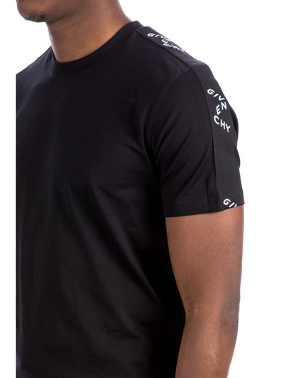 Givenchy – Schwarzes T-Shirt mit Logo an den Ärmeln