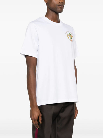 Casablanca Joyaux D'Afrique Tennis Club bedrucktes T-Shirt in Weiß