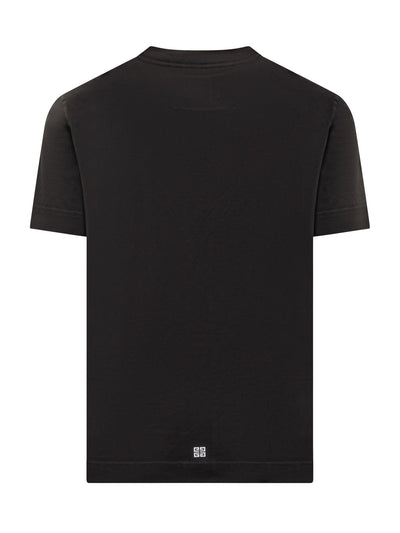 Givenchy – T-Shirt mit weißem 4G-Stars-Logo-Aufdruck in Schwarz