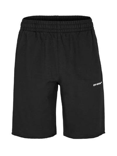 Off-White – Schwarze Sweatshorts mit Wellen-Umriss