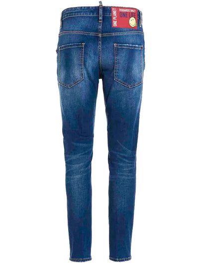 Dsquared2 – One Life One Planet – Smiley-Jeans in Blau