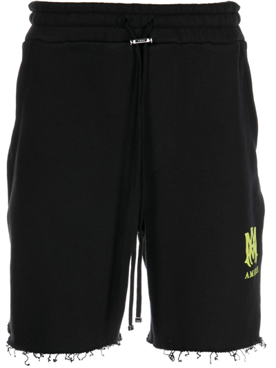 Amiri – Lime MA – Schwarze Shorts mit Logo-Print