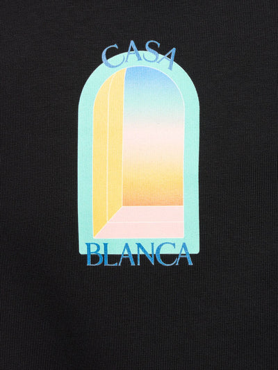 Casablanca – Bedrucktes T-Shirt „L'Arche Colore“ in Schwarz